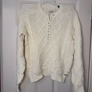The Normal Brand Women's White Cable Knit Sweater